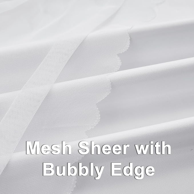 Bujasso White Full Blackout Curtain Panels with Sheer Overlay Mix and Match Double Layer Thermal Insulated Window Treatment Set for Living Room White Drapes with Tiebacks Grommet Top 54" Wx63 Lx2