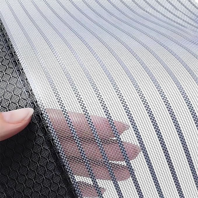 Heavy Duty Door Screen Magnetic Closure, LOVIGA Thickened Fiberglass Screen Door Mesh, Self Sealing, Tear Resistant, Easy Assemble, Fine Mesh Keep Bugs Out Fit Door Size 38 Inch X 95 Inch Black