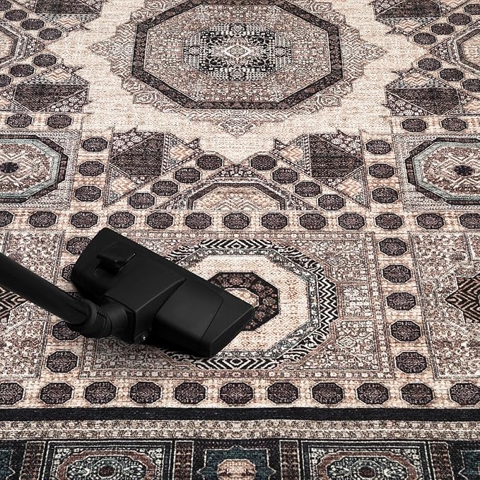 Keen Home Design 30"x144" Rug - Machine Washable Runner Rug with Non-Slip Backing, Ideal for Hallway, Entryway, Kitchen, Laundry Room - Vintage, Easy Clean, Durable, Low Pile - (2'6" x 12')