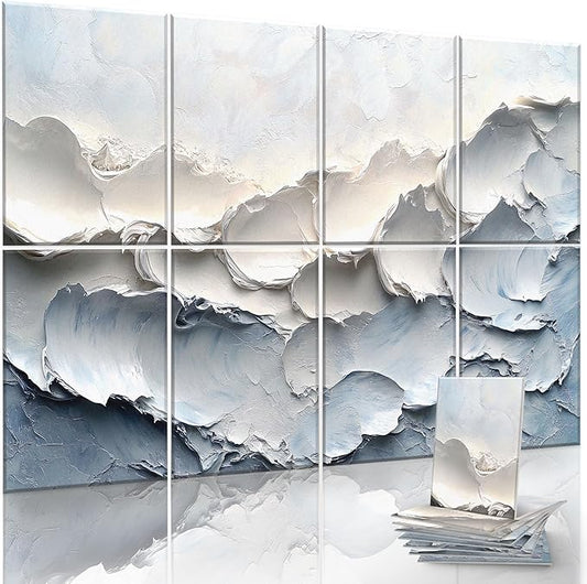 JaneTech 8-Pack Art Acoustic Wall Panels 48x32 Inches Acoustic Treatment Panels- Decorative Soundproof Wall Panels for Studios, Offices, Home, Included Nano Glue Stickers