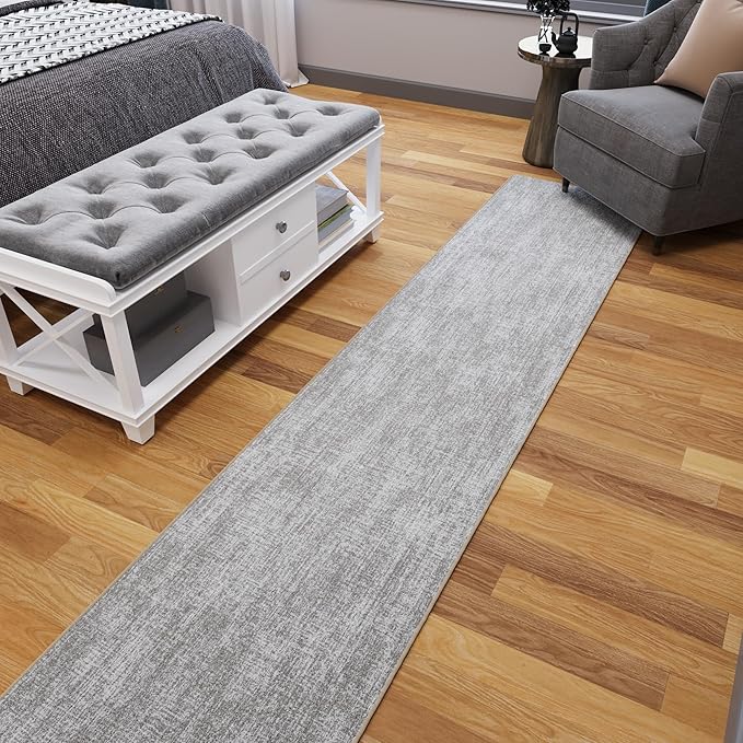 Ottomanson Aisle Runner Rug 2'7" x 18' – Soft Non-Slip Rug, Low Pile Carpet for Hallways, Events, Churches & Extra-Long Indoor Spaces, Solid Beige
