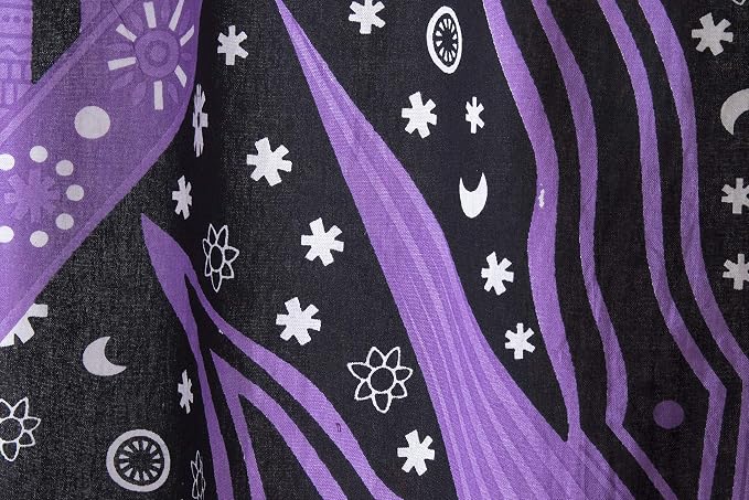Popular Handicrafts Indian Burning Sun Hippie Mandala Window Curtains - Gypsy Bohemian Sun Moon Beautiful Drapery Bedroom Living Room Balcony Valance Panels Purple