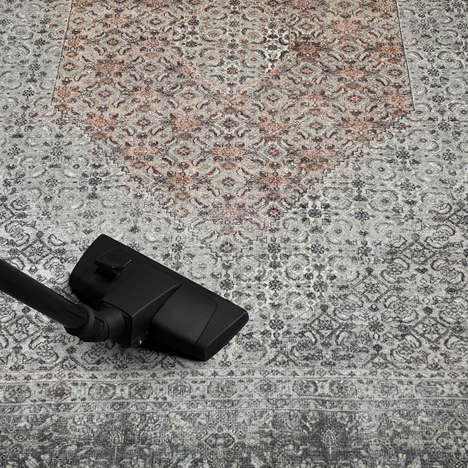 Keen Home Design 48"x72" Rug - Machine Washable Area Rug with Non-Slip Backing, Ideal for Living Room, Dining Room, Bedroom - Vintage, Easy Clean, Durable, Low Pile - (4' x 6')