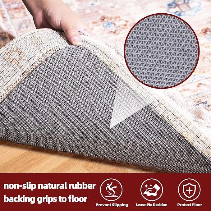 BAGAIL Felt and Natural Rubber Backing Rug Pads 1/8” Thick, 2 x 8 Ft Non Slip Rug Gripper Keep Rugs in Place, Under Area Rug Protective Cushioned Pads, Carpet Runners, Hardwood Floors Protection
