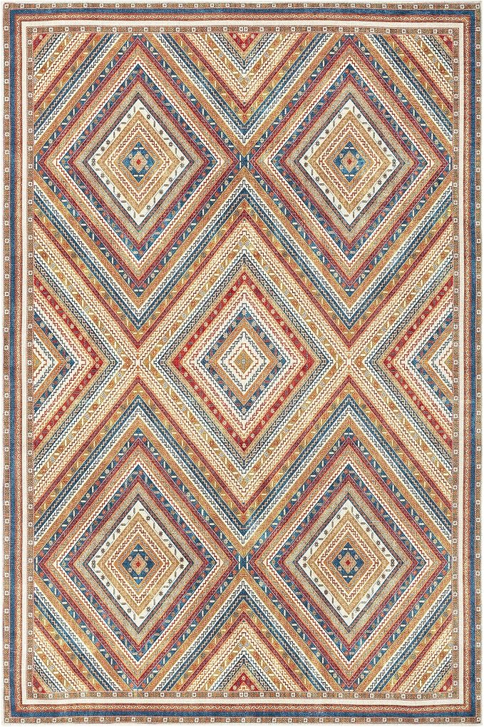 Keen Home Design 6x9 Rug - Machine Washable Area Rug with Non-Slip Backing, Ideal for Living Room, Dining Room, Bedroom - Vintage, Easy Clean, Durable, Low Pile Rug - (6' x 9')