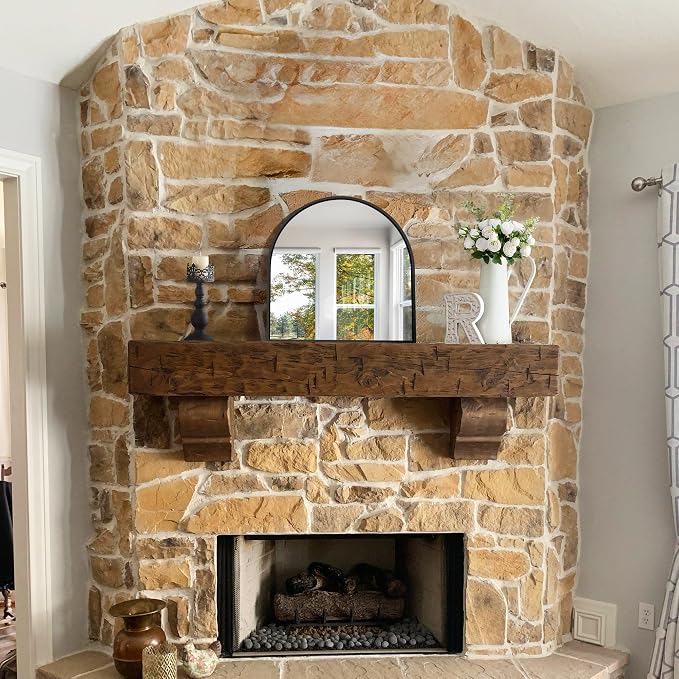 CIRCUMI Arched Wall Mirror, 20"x20" Black Arched Mirror with Tempered Glass, Metal Frame, Large Size for Entryway Table, Mantel,Living Room,Over Sink,Arch Mirror for Decor,Shatterproof&Crystal-Clear