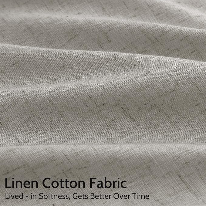 Silver Grey Linen Curtains 120 Inch Extra Long for Living Room Back Tab Light Filtering Semi Sheer Drapes Modern Farmhouse Boho Textured Curtain for Floor to Ceiling High Window 52x120,2 Panels