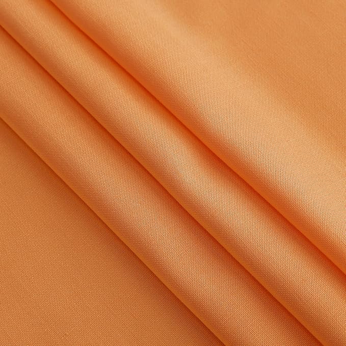 Nanspring Orange Linen Curtains for Bedroom Back Tab Light Filtering Privacy Sheer Curtains Modern Farmhouse Decor Linen Blend Textured Gauze Curtain for Living Room 2 Panels Set 52x72