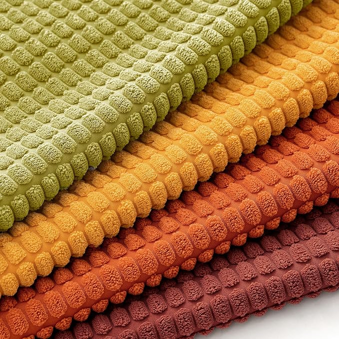 MIULEE Fall Decorative Pillow Covers 20x20 Inch Set of 4 Yellow Orange | Burnt Orange Green Gradient Boho Farmhouse Home Decor Couch Pillows Modern Corduroy Pillowcases for Sofa Living Room Bed