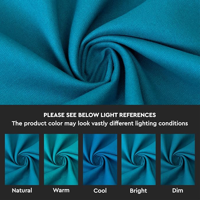 Encasa XO Throw Pillow Covers 20x20 in Set of 4 Azul Blue | No Inserts | Cotton Pillow Covers for Living Room, Bed, Sofa, Couch | Decorative Cushion Covers with Improved Zipper
