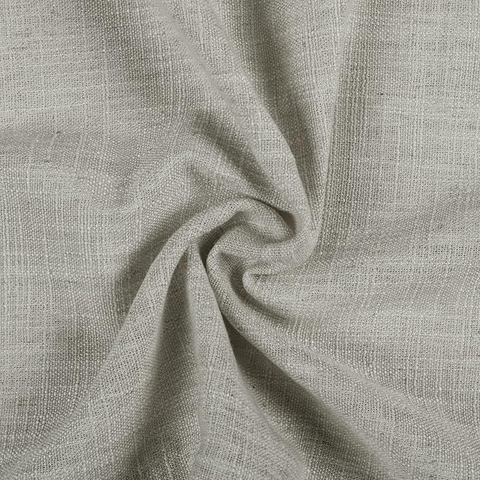 TWOPAGES 26" W x 45" L Linen Blend Cafe Curtains for Kitchen Window, Light Filtering Pinch Pleated Tier Curtains, Modern Farmhouse Half Window Curtains for Small Window, Grey, 2 Panels