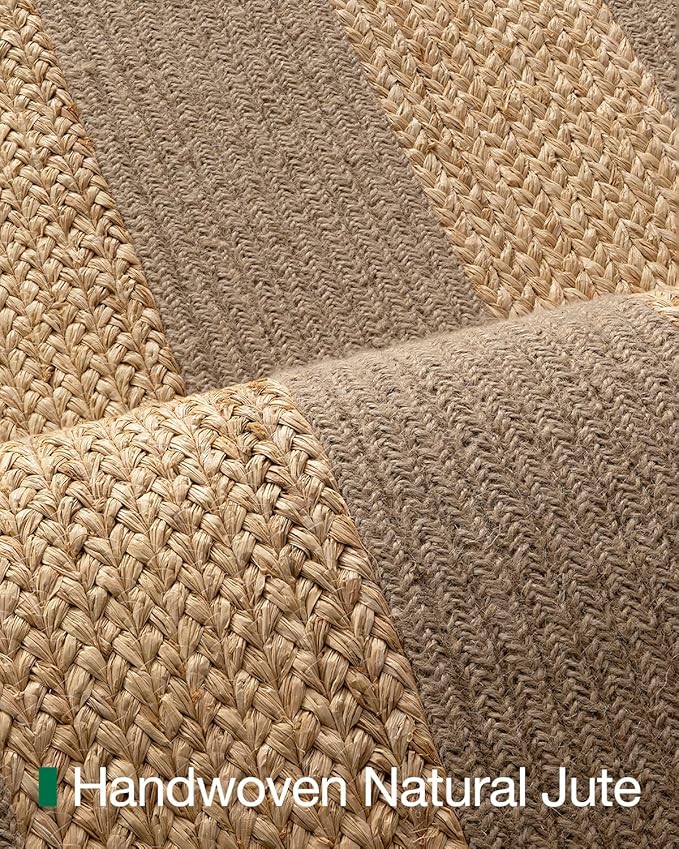 LUMI 3x8 Jute and Raffia Braided Runner Rug for Hallway, Natural Rustic Carpet Non Slip, Area Mat Indoor High Traffic for Living Room, Entryway, Kitchen, Laundry