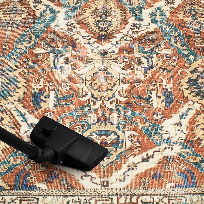 Keen Home Design 30"x120" Rug - Machine Washable Runner with Non-Slip Backing, Ideal for Hallway, Entryway, Kitchen, Laundry Room - Vintage, Easy Clean, Durable, Low Pile Rug - (2'6" x 10')