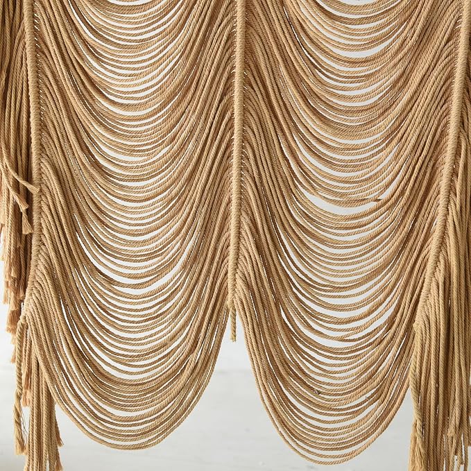 Macrame Curtain Boho Curtain Room Divider Doorway Wall Decor Fiber Yarn Art Craftsmanship Bedroom Wedding Backdrop 41" W x 75" L（1 Panel