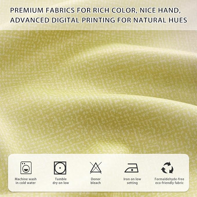 XiDi Yellow Curtains for Girls Bedroom Decor Short Blackout Curtains for Kids Room Rainbow Design for Girls Room Princess Unicorn Wall Decals Room Darkening Grey Green Yellow 34x54 Inches Long