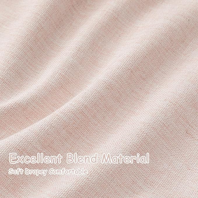 UHITECH Pink Blackout Curtains for Bedroom 60 Inches Long 2 Panels Set Linen Textured Thermal Natural Curtain for Living Room Darkening Modern Shower Drapes for Bathroom