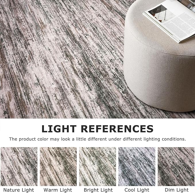 SIILOOM 2x7 Modern Abstract Runner Rug for Hallways, Brown Green Black White Super Soft Hallway Decor Kitchen Rugs with Non-Slip, Non-Shedding Washable Rug for Hallways Entryway Bedroom Indoor