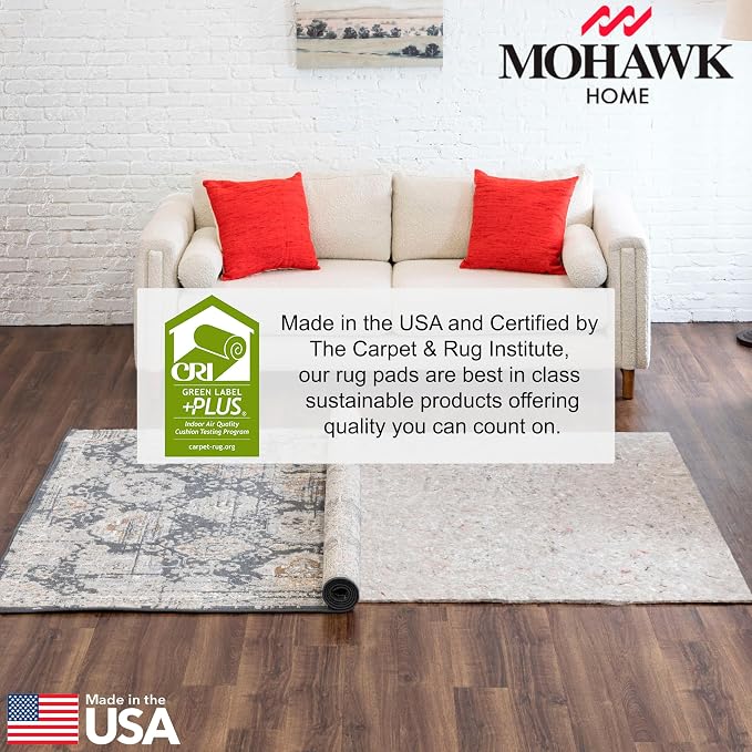 Mohawk Home Felt Rug Pad 11' 1" x 15' 8" - 1/2 Inch Thick Cushion for Area Rugs, Protective Underlay for Hardwood Floors, Comfort and Insulation – Felt Only Pad