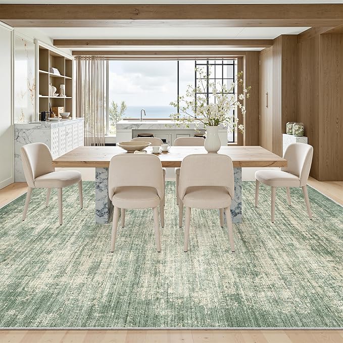 zesthome 9x12 Area Rugs for Living Room, Non-Slip Backing Washable Rug, Modern Abstract Area Rug, Stain Resistant Rugs for Bedroom, Ultra-Thin Large Area Rugs, Area Rug 9x12