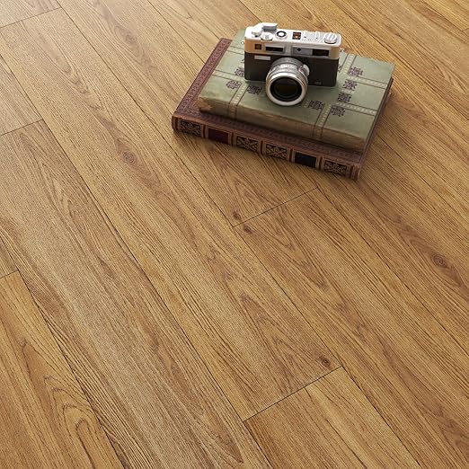 Yenhome 12"X12" Peel and Stick Vinyl Flooring Waterproof Peel and Stick Floor Tile Bathroom Kitchen Flooring Temporary Self Adhesive Floor Tiles for Renter Brown Wood Scratch-Resistant (3Plank 3Sq.Ft)