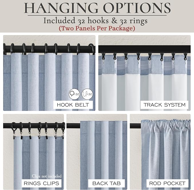 Dusty Blue Blackout Nursery Curtains 96 Inch Length for Kids/Boys Rooms/Bedroom, Floor to Ceiling Track Pleated Window Drapes with Hooks Linen Winter Thermal Coastal Light Blue(50"Wx96"Lx 2Panels)
