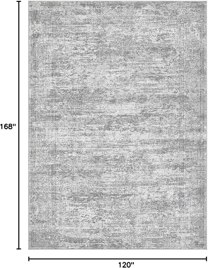 DMOYEST Area Rug Living Room Rugs - 10x14 Abstract Large Soft Indoor Washable Rug Neutral Modern Low Pile Carpet for Bedroom Dining Room Farmhouse Home Office - Vintage Grey