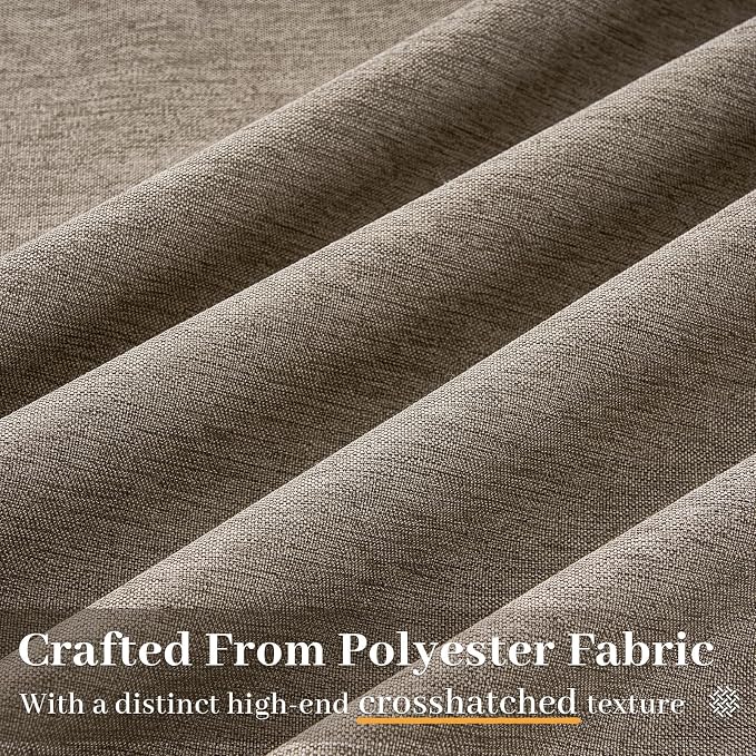 84 Inches Long Pinch Pleated Semi Sheer Curtains,Burlywood Blended Light Filtering Window Curtains 84 Length for Living Room Bedroom Pinch Pleat Drapes with Hooks 2 Panels 72" Wx84 L