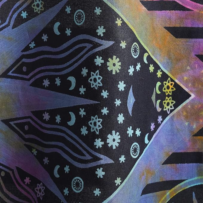 Popular Handicrafts Indian Burning Sun Hippie Mandala Kitchen Window Curtains - Gypsy Tye Dye Bohemian Sun Moon Beautiful Drapery Bedroom Living Room Balcony Valance Panels Purple