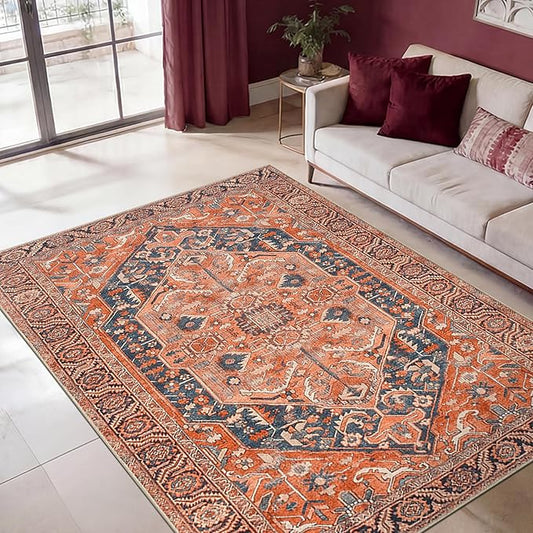 Keen Home Design 3x5 Rug - Machine Washable Entry Rug with Non-Slip Backing, Ideal for Enteryway, Kitchen, Bathroom, Laundry Room - Vintage, Easy Clean, Durable, Low Pile Rug - (3' x 5')