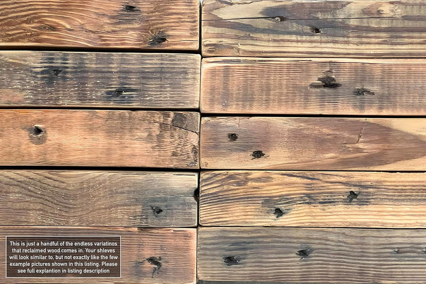 Urban Legacy Reclaimed Barn Joist Deep Floating Shelves | Deep Shelves with Low Profile Shelf Bracket with High Weight Capacity, Set of 2 (48" x 11" x 2.5", Natural)