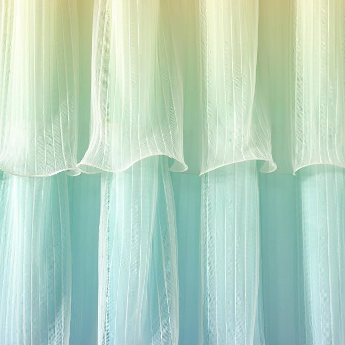Lush Decor Rainbow Ombre Nerina Light Filtering Window Curtain Panels Pair 36" W x 63" L Rainbow - Rainbow Curtains - for Kids Bedroom - Nursery Decor