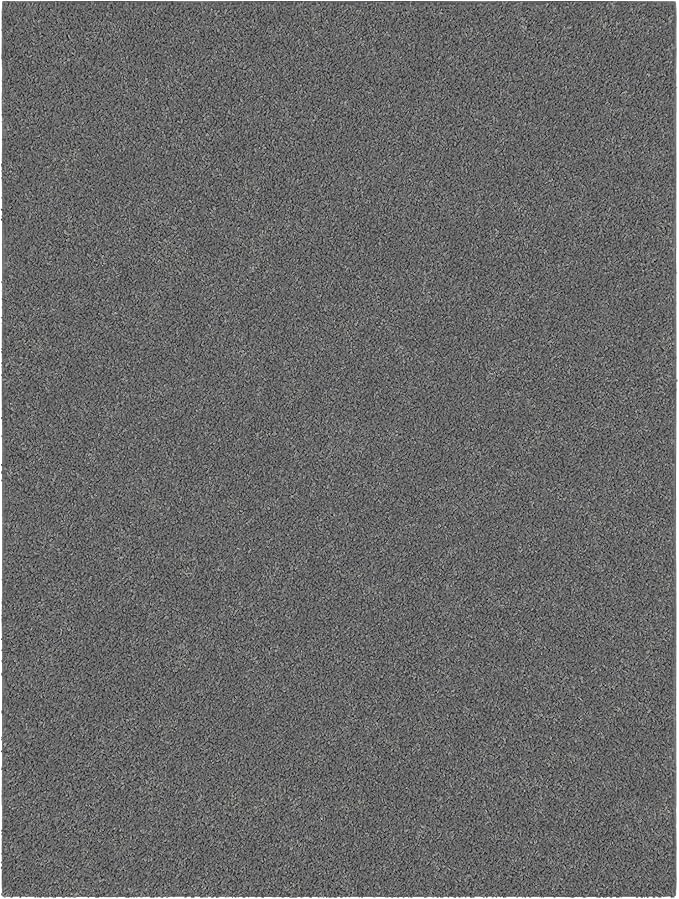 Ottomanson Extra Large Shag Area Rug, Rugs for Living Room, Soft Fluffy Oversized Rug with Non-Slip Rubber Backing, Non-Shedding Rug for Under Couch & Furniture, 7'10" x 22', Gray