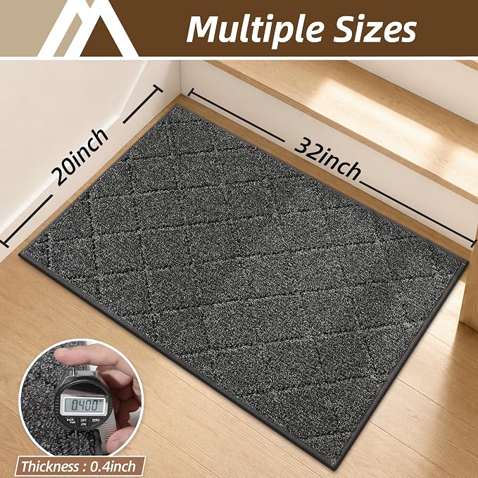 COSY HOMEER Edging Stair Treads Non-Slip Corner Indoor Stair Runners for Wooden Steps,Landing Slip Resistant Stair Rugs for Kids and Dogs, 100% Polyester TPE Backing,Black,20"X32"