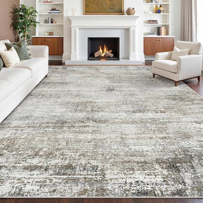 zesthome Area Rugs 8x10 for Living Room Large Washable Modern Abstract Rug, Indoor Low Pile Carpet with Non Slip Backing for Bedroom Kitchen Nursery Home Office Rugs(Green Grey,8'x10')