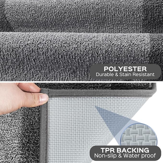 Machine Washable Kitchen Rug 24" x 84", Non Slip Kitchen Mat for Floor, Absorbent Entrance Runner Rug for Bedroom, Hallway, Bathroom, Door (Roll Packing)