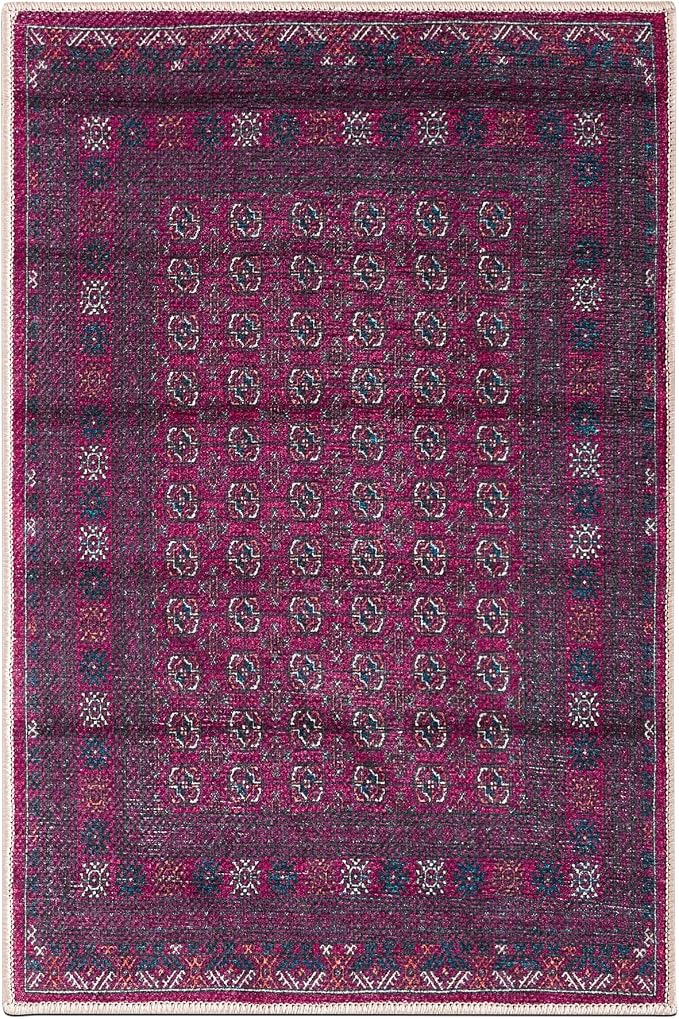 Keen Home Design 2x3 Rug - Machine Washable Entry Rug with Non-Slip Backing, Ideal for Enteryway, Kitchen, Bathroom, Laundry Room - Vintage, Easy Clean, Durable, Low Pile Rug - (2' x 3')