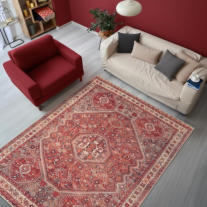 Keen Home Design 3x5 Rug - Machine Washable Entry Rug with Non-Slip Backing, Ideal for Enteryway, Kitchen, Bathroom, Laundry Room - Vintage, Easy Clean, Durable, Low Pile Rug - (3' x 5')