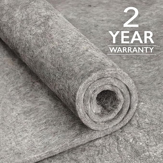 RUGPADUSA - Basics - 6' Round - 1/4" Thick - 100% Felt - Protective Cushioning Rug Pad - Safe for All Floors and Finishes Including Hardwoods