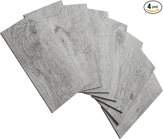 AULIGET Peel and Stick Backsplash PVC Tile, 3" x 6" Dover Gray Stick on Tiles for Backsplash Kitchen and Bathroom, 4 Pieces