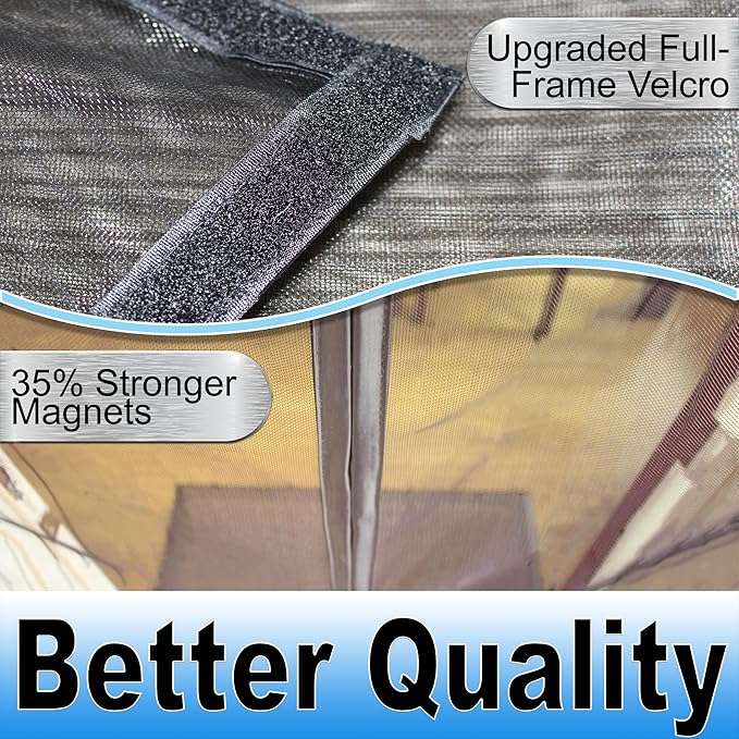 Magnetic Screen Door for Pets – Premium Reinforced Pet-Friendly Design with Heavy-Duty Magnets, Durable Mesh, and PET Material – Fits Doors Up to 37"x82" – Black – by Sentry Screens