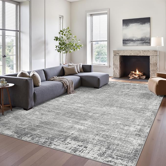 zesthome 4x6 Area Rugs, Washable Rugs for Living Room, Modern Abstract Area Rug, Stain Resistant Rugs for Bedroom, Dining Room, Home Office, Ultra-Thin Low Pile Rug