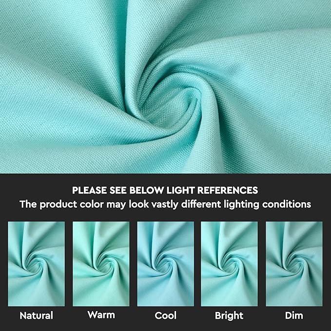 Encasa XO Throw Pillow Covers 24x24 in Set of 4 Egg Blue | No Inserts | Cotton Pillow Covers for Living Room, Bed, Sofa, Couch | Decorative Cushion Covers with Improved Zipper