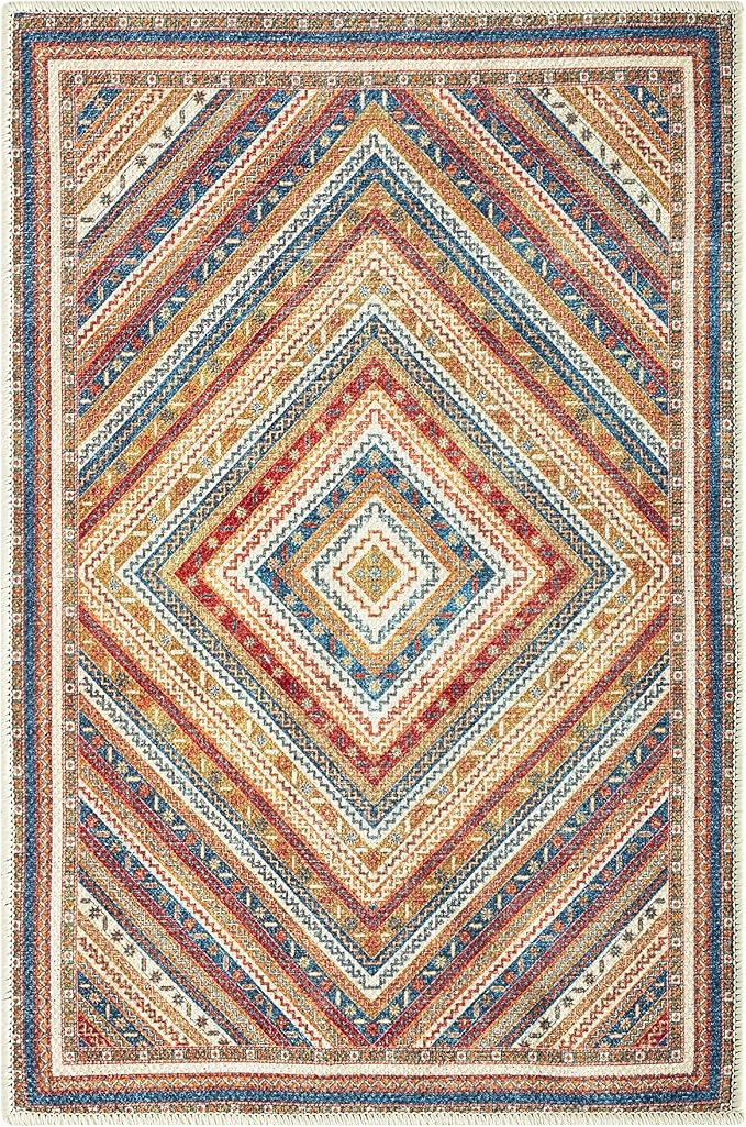Keen Home Design 24"x36" Rug - Machine Washable Entry Rug with Non-Slip Backing, Ideal for Entryway, Kitchen, Bathroom, Laundry Room - Vintage, Easy Clean, Durable, Low Pile - (2' x 3')
