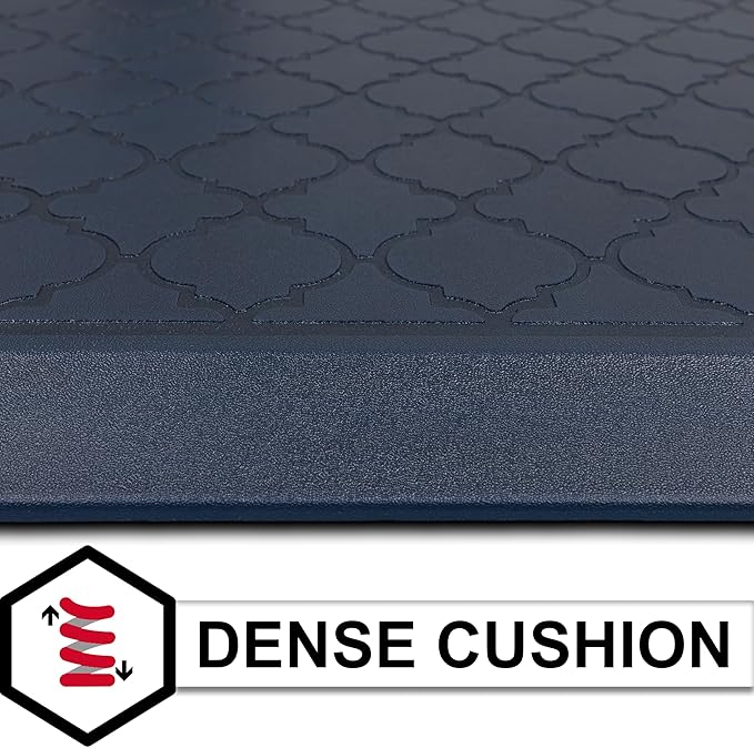 Tempur-Pedic Ultra Comfort Anti-Fatigue Lattice Twilight 1' 8" x 3' 6" Kitchen Floor Mat Cushioned Ergonomic Standing Desk Mat Waterproof Non-Skid Foam