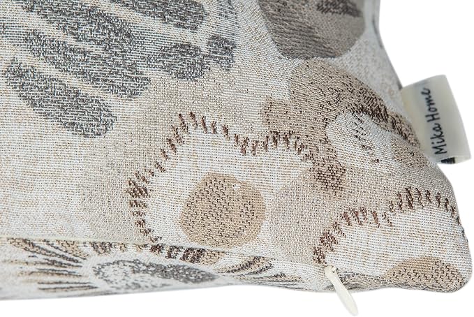 Mika Home Pack of 2 Decorative Oblong Rectangular Throw Pillow Cover Cushion Cases for Chair,Sunflower Pattern,12x20 Inches, Grey Cream