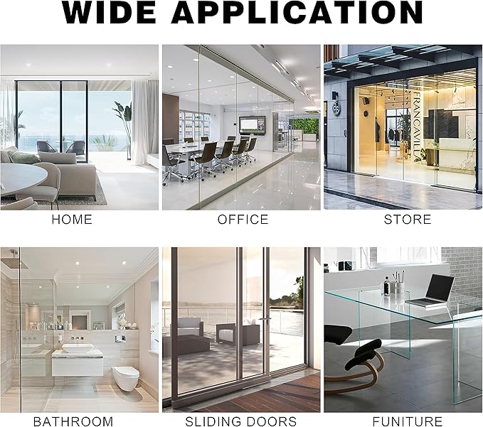Security Window Film, Transparent Self-Adhesive Shatterproof Film, 2Mil Anti Shatter Tempered Glass Film, Glass Protective Window Film for Home/Office
