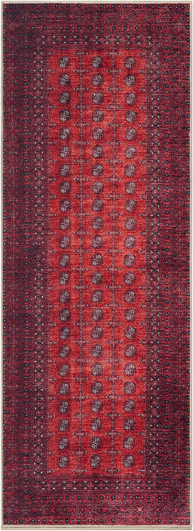 Keen Home Design 30"x120" Rug - Machine Washable Runner Rug with Non-Slip Backing, Ideal for Hallway, Entryway, Kitchen, Laundry Room - Vintage, Easy Clean, Durable, Low Pile - (2'6" x 10')