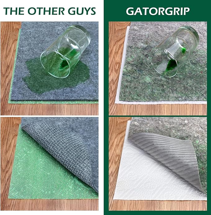 Waterproof GATORGRIP Non-Slip Rug Pad, 9x12, Pet-Friendly, Safe for All Floors, Made in the USA, Low-VOC