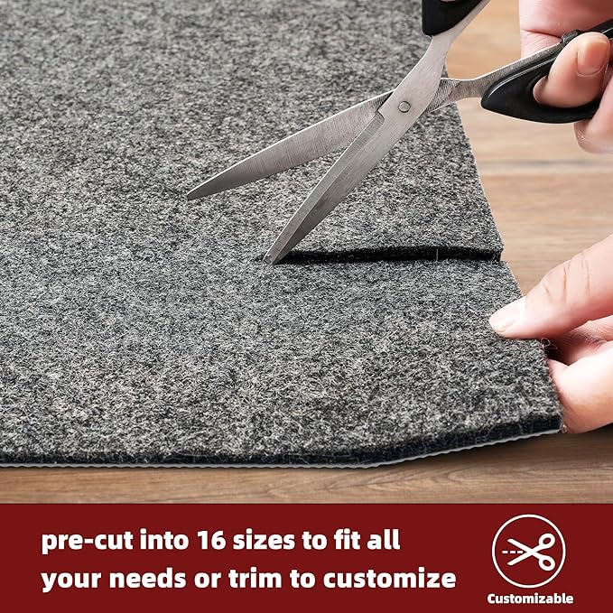 BAGAIL Felt and Natural Rubber Backing Rug Pads 1/8” Thick, 2.5 x 9.5 Ft Non Slip Rug Gripper Keep Rugs in Place, Under Area Rug Protective Cushioned Pads, Carpet Runners, Hardwood Floors Protection