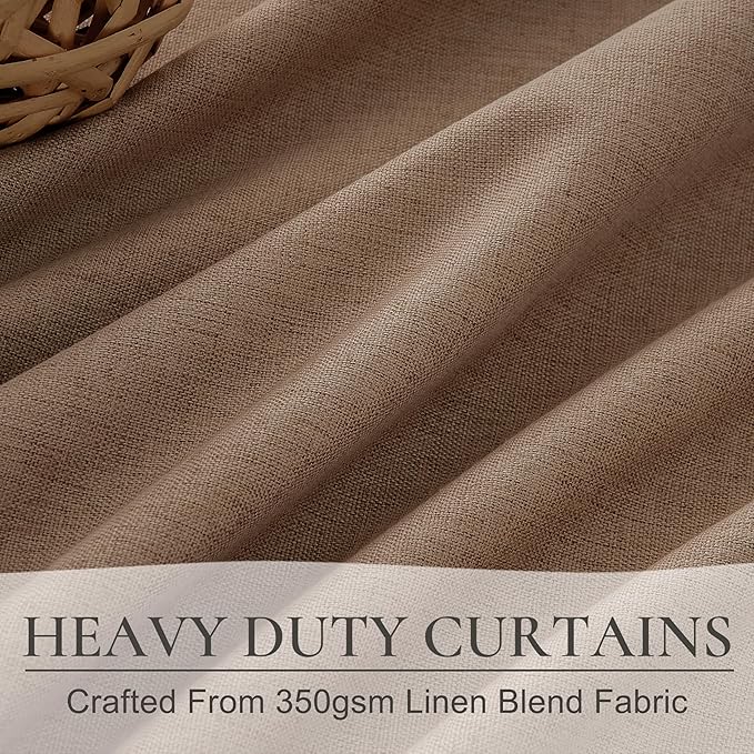 Extra Long Custom 102 Inch Curtains, 100% Blackout Curtains for Bedroom Weather Burg Thermal Insulated Noise Cancelling Pleated Heading Tape Hook Back Tab RustBrown Boho Drapes Chocolate 2 Panel Set